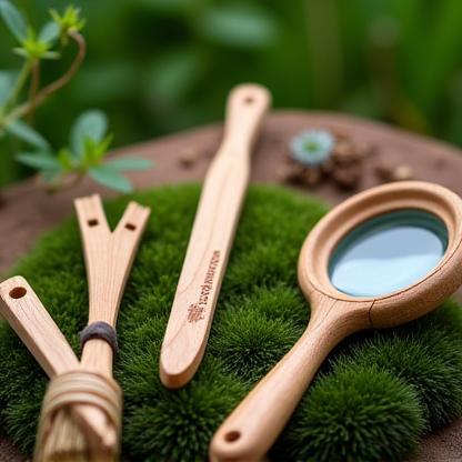 EcoExplorer Nature Set with wooden tools and magnifying glass