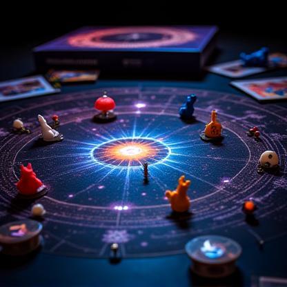 Galaxy Quest Board Game setup with board, cards, and pieces